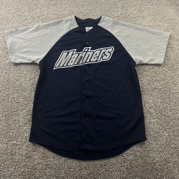 Majestic Other - Vintage Seattle Mariners Majestic Jersey Mens Medium‎ Large Blue 90s Streetwear